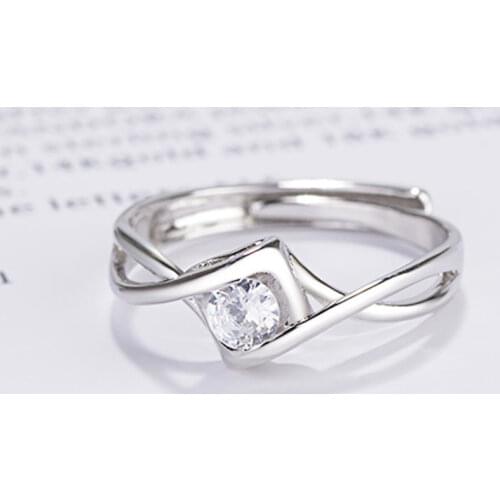 925 Sterling Silver Zircon Whirl Adjustable Open Finger Rings For Women Girls Wedding Dorpshipping Anelli Fine Party Jewelry