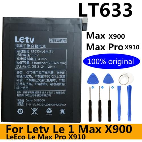 New Original 3400mAh LT633 Battery For Letv Max X900 LeEco Le Max Pro X910 Battery Le 1 Max High Quality Batteries