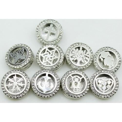 Aromatherapy 18mm Snap Buttons 10pcs Perfume Locket Magnetic Essential Oil Diffuser Snap Button Bracelet Jewelry Accessories