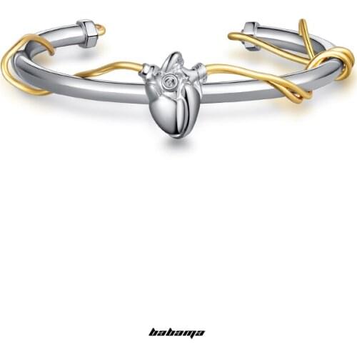 Babama2021 heart series bracelet mens cold wind jewelry ins Liang Sen with the same opening couple bracelet tide