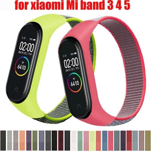 Bracelet for mi band 5 6 Strap Nylon Sport loop watch Belt pulsera correa Miband strap Wristband for xiaomi Mi band 4 3 Bracelet