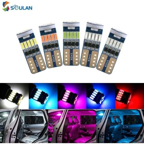 Canbus Error Free T10 W5W 194 4014 15 SMD Car Led Diode Interior Reading Lamp License Plate Light 12V Bulb For Auto Blue White