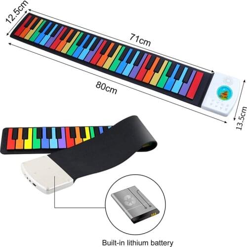 Cheap hand roll piano 49 keys roll up electronic piano music keyboard instrument kids toy piano