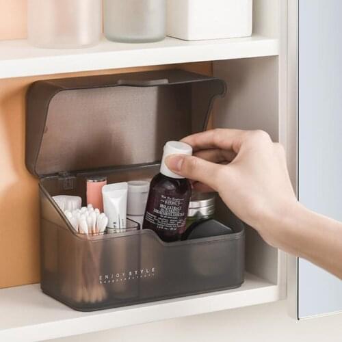 DIY Cosmetic Storage Organizer Desk Decor Jewelry Container Storage Bins Makeup Holder Cotton Swab Box Office Desktop Case