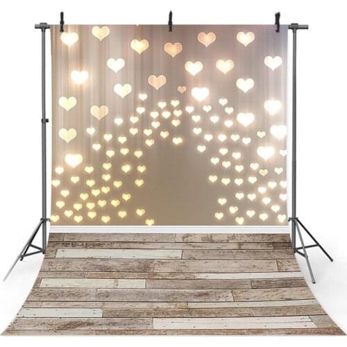 Valentines Day Background for Photography Newborn Birthday Wedding Bride Photo Backdrop Wood Floor Light Heart Photographic