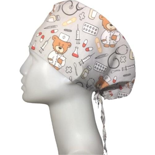 Teddy bear Pattern Doctor Nurse Cook Surgical Bone Hospital Bone Business Bandana M007