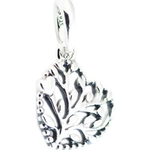 Flourishing Hearts Pendant 925 Sterling Silver Charms For Bracelets Women DIY Jewelry Fine Tree Heart Charms for Jewelry Making