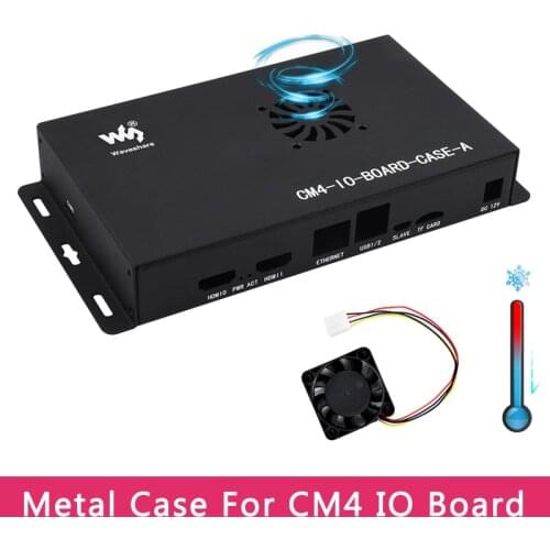 Metal Box for Official Raspberry Pi Compute Module 4 IO Board with Cooling Fan for CM4 IO Board