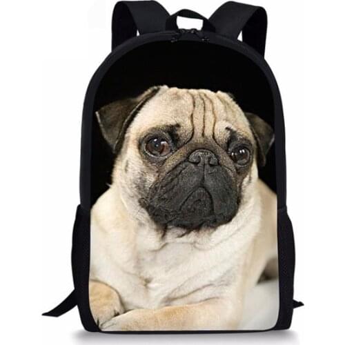 Cute Pug Backpack France Bulldog Pattern Children Backpacks for Girls Boys School Bag Kawaii Rucksack Teens Mochilas