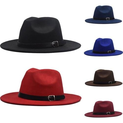 Soft 8 Colors Comfortable Jazz Hat European Women Men Ladies Fedoras Top Autumn 1PC Imitation Woolen Winter