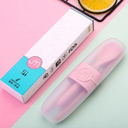 Wheat Straw Cutlery Set Outdoor Student Fork Spoon Chopsticks Three-Piece Set Travel Picnic Reusable Cutlery Set