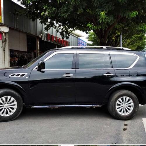 Brand New 1 Set Windows Chrome Vent Visors Rain Guard Sun Shield Deflectors For NIssan Patrol 2014-2019