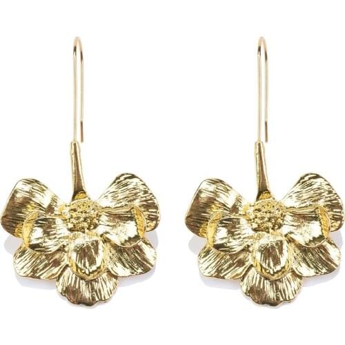 2020 New ZA Gold Silver Color Leaf Long Dangle Earrings Jewelry Women Metal Feel Punk Drop Earrings Woman Flowers Party Earrings