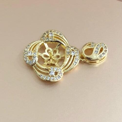 NO PEARLS Pendant Base Mount Finding Settings Jewelry Parts Fitting Accessories for Pearls Corals Jade Beads Crystal Stones