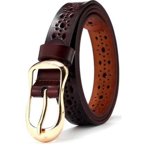 Genuine Leather Belts for Women Second Layer Cowskin Woman Belt Vintage Pin Buckle Strap Jeans
