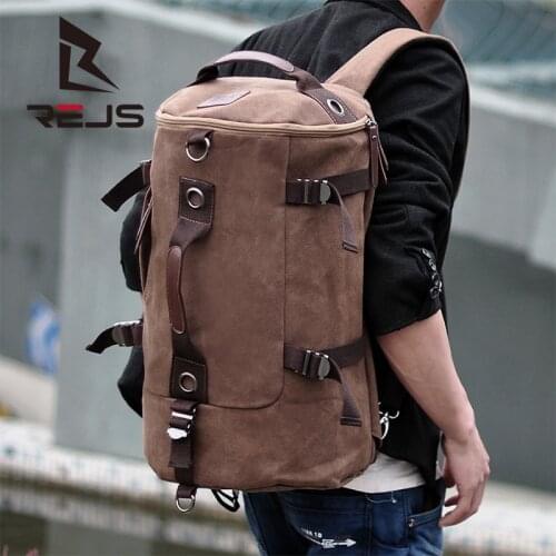 REJS LANGT Large Capacity Backpack Men England Style Sports Bag for Male Waterproof Travel Daypack 15.6 Inch Laptop Mochila