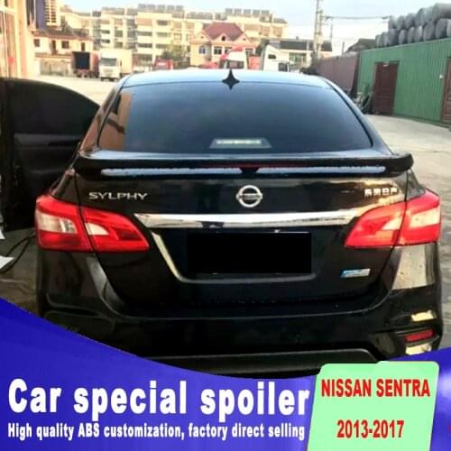 2013 2014 2015 2016 2017 water chestnut carry red stop light for nissan sentra spoiler by rear trunk roof primer paint spoiler
