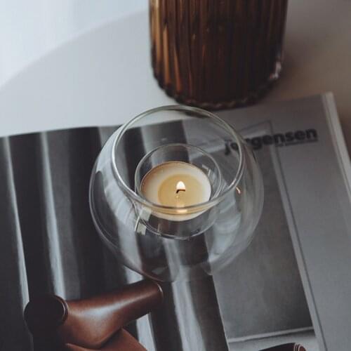 Dia7.5cm / 8cm Glass Candle Holder For Wedding Decorations Candlestick Rustic Candelabros Vintage Candle Stand