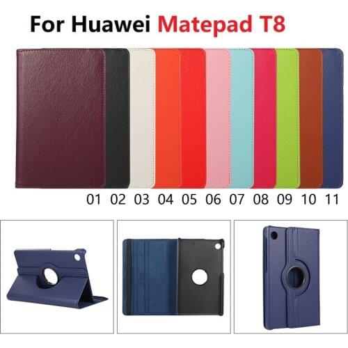360 Degree Rotating Tablet Case For Huawei MatePad T8 Case PU Leather Thin Stand Tablet For Huawei MatePad T8 2020 8.0" Cover