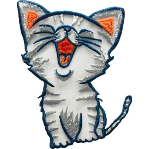 Embroidery Cat Computer Machine Embroidery Cute Cat Cartoon Patch T-Shirt Clothing Collocation Iron On Patches