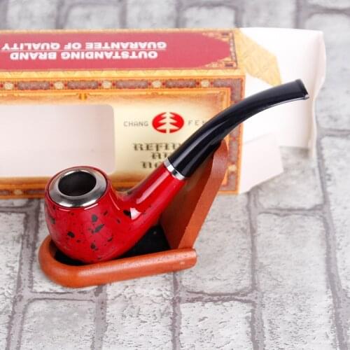 Fine High grade Resin Smoking pipe Red curved Detachable Durable Smoking Cigarette Pipe Tobacco Cigar Pipes