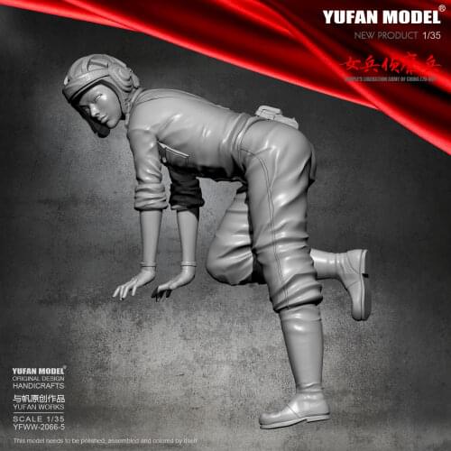 Yufan Model 1/35 Resin Figure Kits Female Model Self-assembled YFWW-2066-5