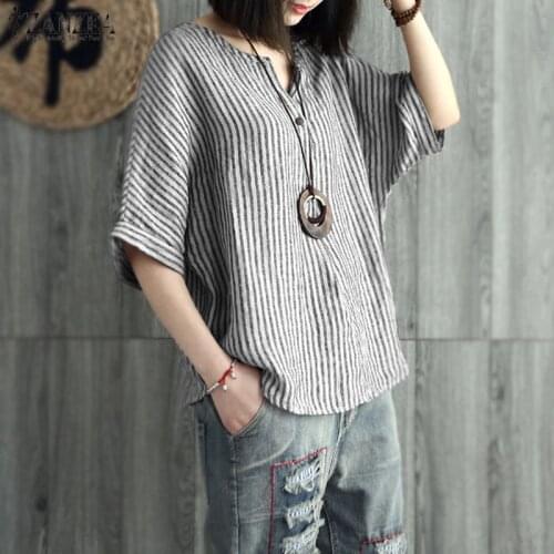 ZANZEA Women's Striped Shirts