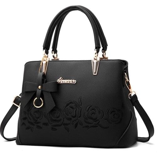 Women Bag Vintage Handbag Casual Tote Fashion Women Messenger Bags Shoulder Top-Handle Purse Wallet Leather 2020 New Black Blue