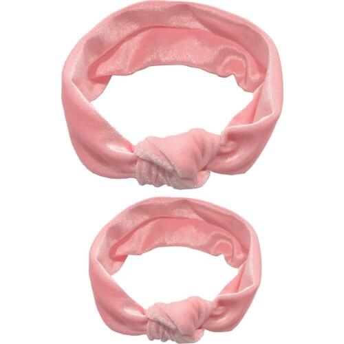 Gold Velvet Women And Childrens Turban One Set Mother And Baby Stretch Headband