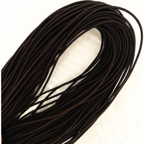 2mm Coffee high elasticity round elastic bandage round elastic rope rubber band elastic line DIY sewing accessories 5-20 meters