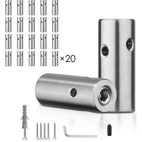 20Pcs Wire Trellis Hubs Climbing Plant Bracket,Stainless Steel Plant Wall Hub,1/8 Inch Steel Cable Rope Suitable Climbing Plants