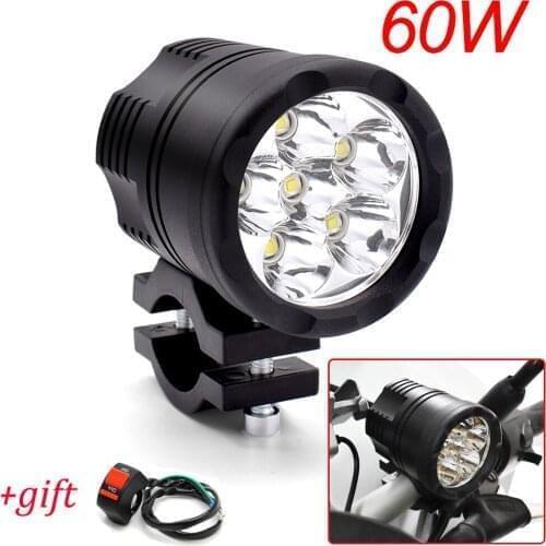 2020 Motorcycle Headlight Auxiliary Lamp 60W LED Moto Spotlight Fog Light For YAMAHA tmax 500 530 xp500 xp530 xj600 keeway tx125