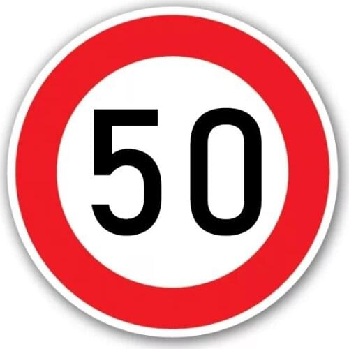 A-0073# Speed Limit (50 km), Ø 16 cm Self-adhesive Decal Car Sticker Waterproof Auto Decors