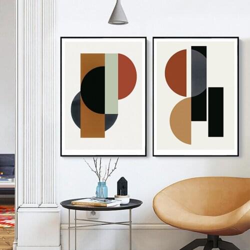 Abstract Geometric Shapes Scandinavian Canvas Painting Nordic Wall Art Pictures Poster Print Interior Living Room Home Decor