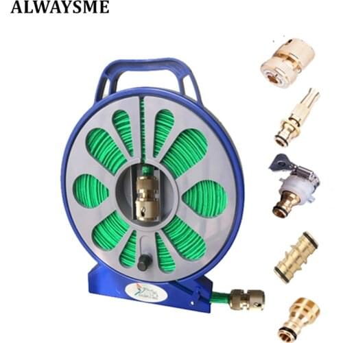 ALWAYSME Add Water Supply Hose Reel Cart With Connecter and Adapter For RV,Home Garden