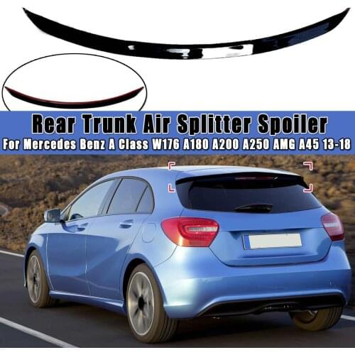 Rear Trunk Glossy Painted Air Splitter Spoiler For Mercedes for Benz A Class W176 A180 A200 A250 for AMG A45 2013 2014 2015-2018