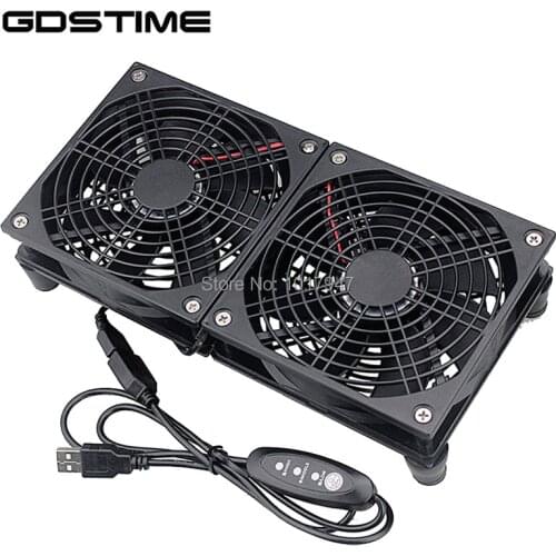 Wireless TV Box Router Cooling Fan Base Speed Controller Silent DC 5V USB 120mm 240mm Dual Cooler 12CM W/Screws Protective Net