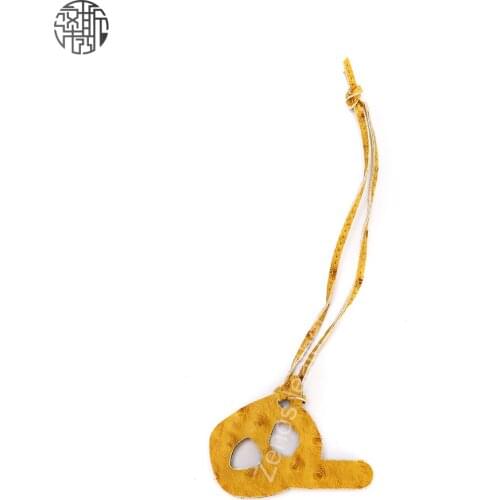 Zenos Customize Saudi Arabia Leather Charm Bag Accessories Ostrich Emboss Key Chains Fashion Charm Key Chain 50pcs