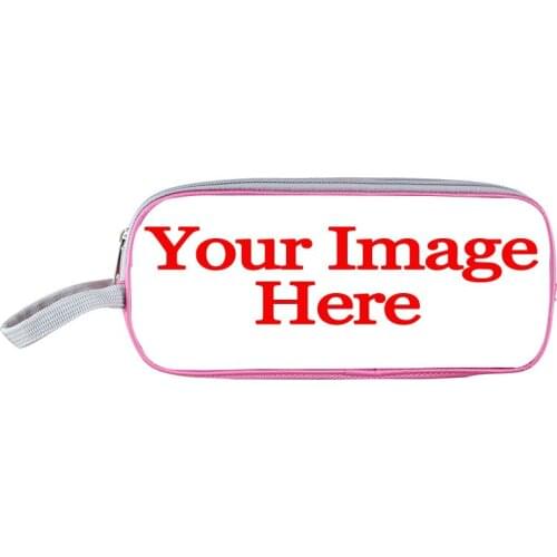 Customize Your Image Logo Name Pencil Holder Children School Case Bag Kids Cartoon Bag Boys Girls Purse Wallet Gifts