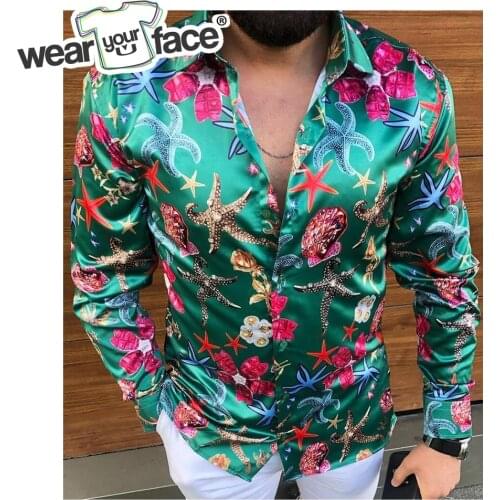 Seaside Starfish 3D All Over Printed Hawaiian Casual Button Up Dress Shirts Full Sleeve Beach Streetwear Men Clothing