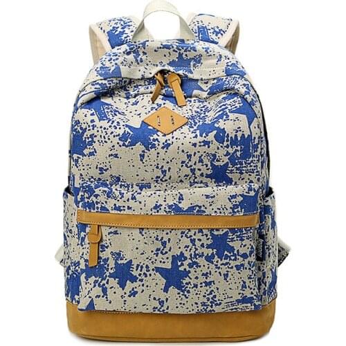 Canvas Satchel Rucksack School Bags for Teenagers Girls School Backpack Mochila Escolar Floral Printing Women Backpack