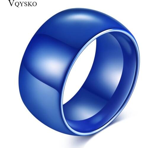 High Quality 8mm Polished Blue Ceramic Wedding Rings For Men Women Jewelry Fashion Gift Ring Accessories Logo Engrave Available