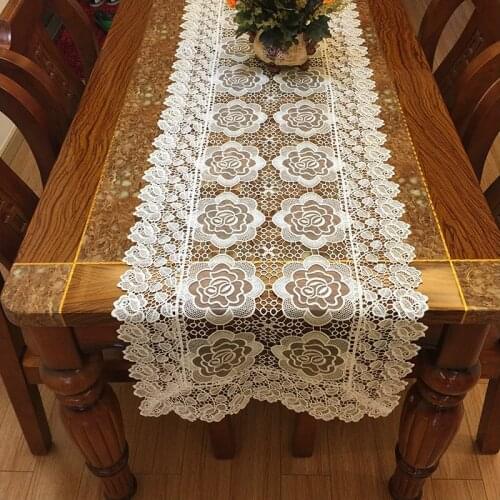Lace embroidery cloth water-soluble cloth table cloth cloth fabric tea table cloth empty embroidery table flag series can be