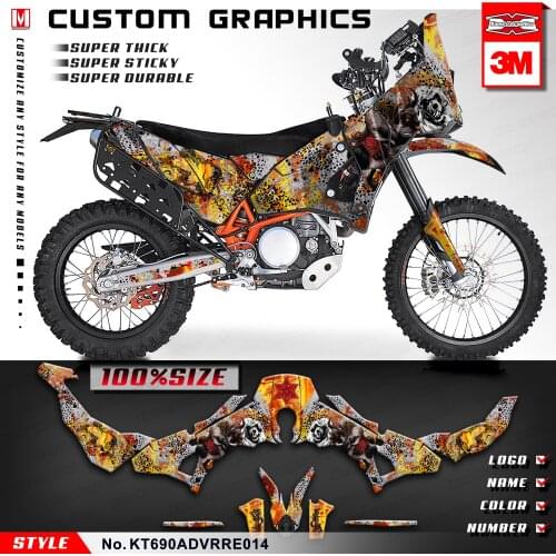 KUNGFU GRAPHICS Motorbike Vinyl Decals Kit Full Vehicle Wraps for 690 Adventure Rally Raid EVO2 (Style no. KT690ADVRRE014)
