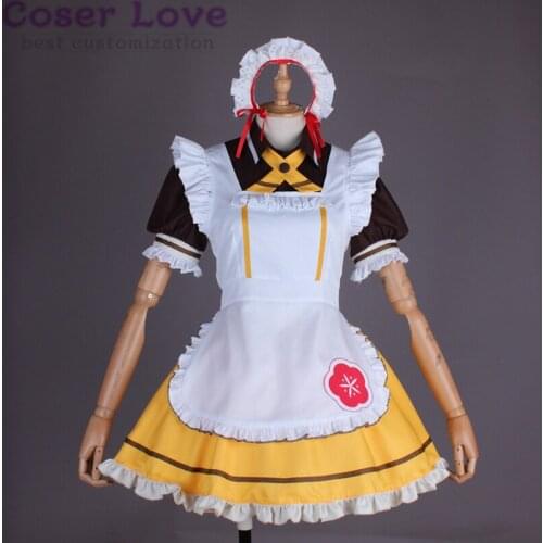 LoveLive Aqours Kurosawa Dia Coffee Shop Dessert Striped Maid Cosplay Costume Halloween Christmas Carnaval Costume