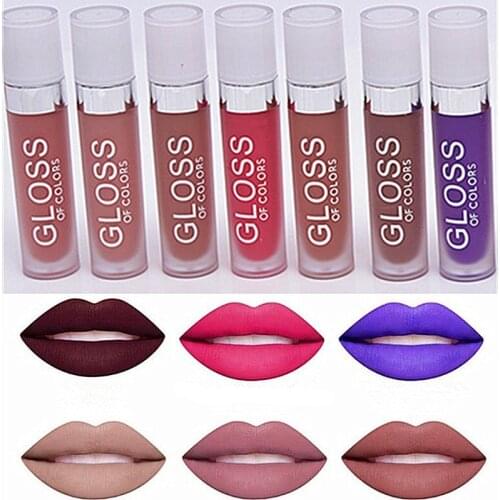 Matte Lip Gloss Long Lasting Lip Gloss Waterproof Lipgloss Makeup Liquid Lipstick 15 Colors Brown Nude Chocolate Color lip Batom
