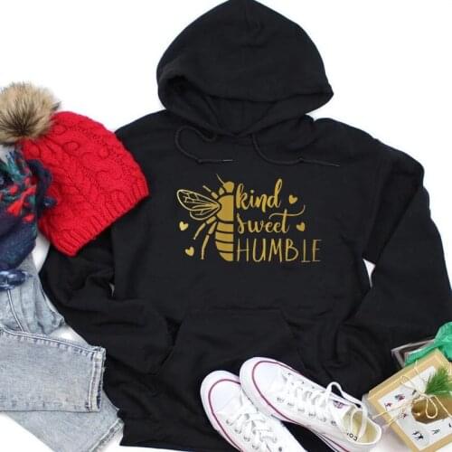 Bee Kind Sweet Humble Christian Apparel hoodies women fashion pure cotton casual slogan vintage graphic pullovers quote tops