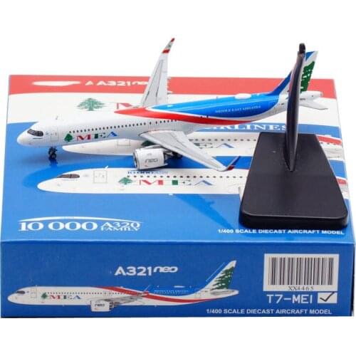 Diecast Alloy Metal A321 NEO T7-ME2 MEA Middle East Airlines Air 1:400 aircraft airplane models with landing gears toy