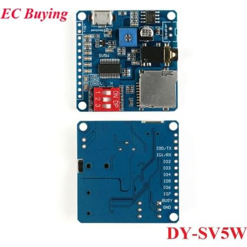 Voice Playback Module DY-SV5W MP3 Voice Module Board WAV Decoding Trigger MP3 Playback Serial Control For Arduino