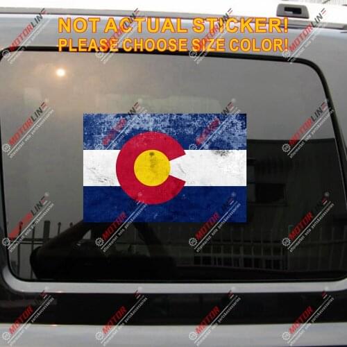 Colorado Flag CO Decal Sticker US State Car Vinyl reflective glossy distressed